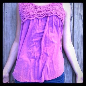 Purple tank top medium material good quality